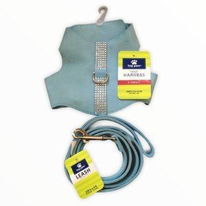 Top Paw Bling Vest/Harness Blue &Matching Leash XS